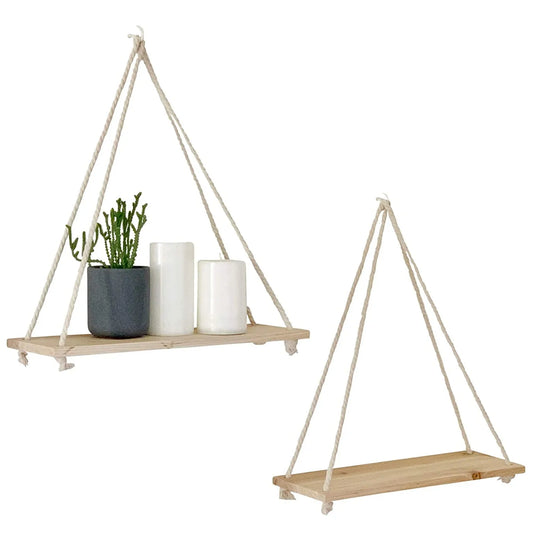 Chic Wooden Hanging Shelves