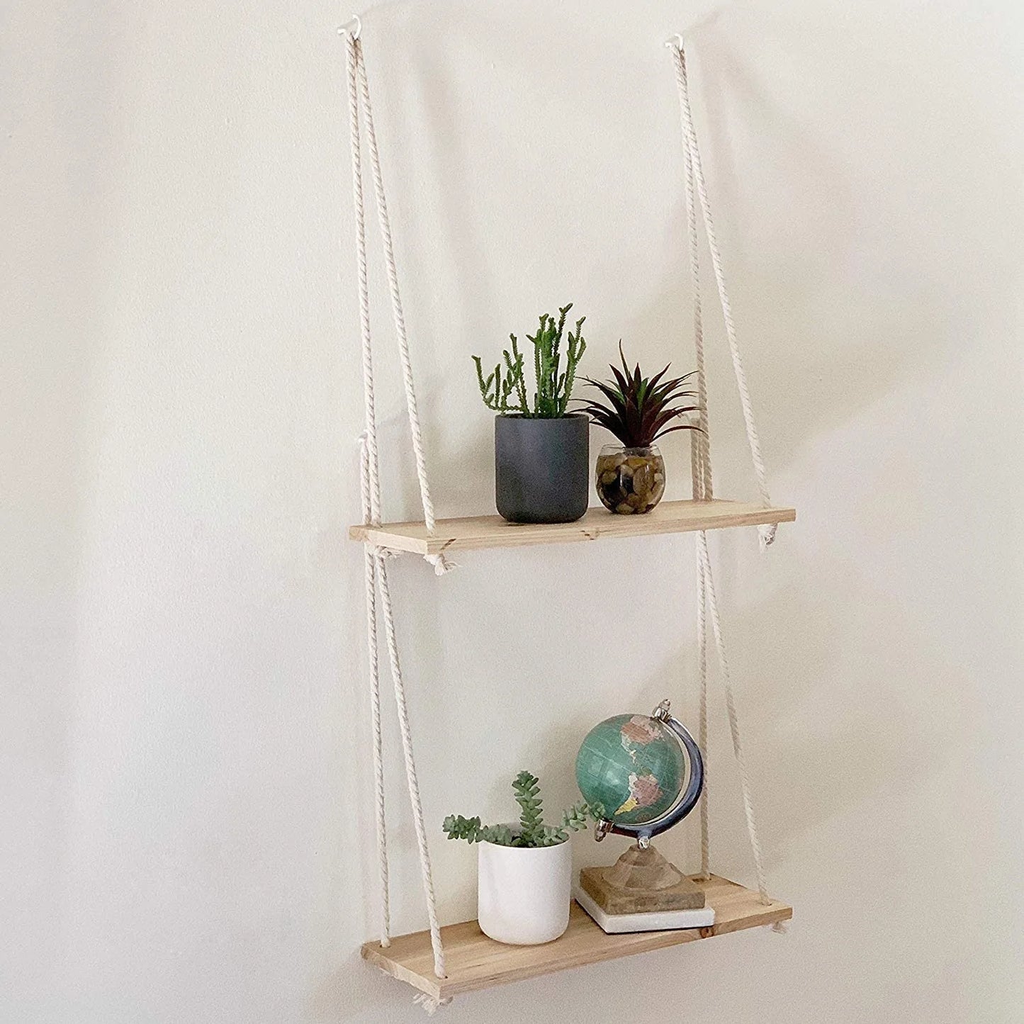 Chic Wooden Hanging Shelves