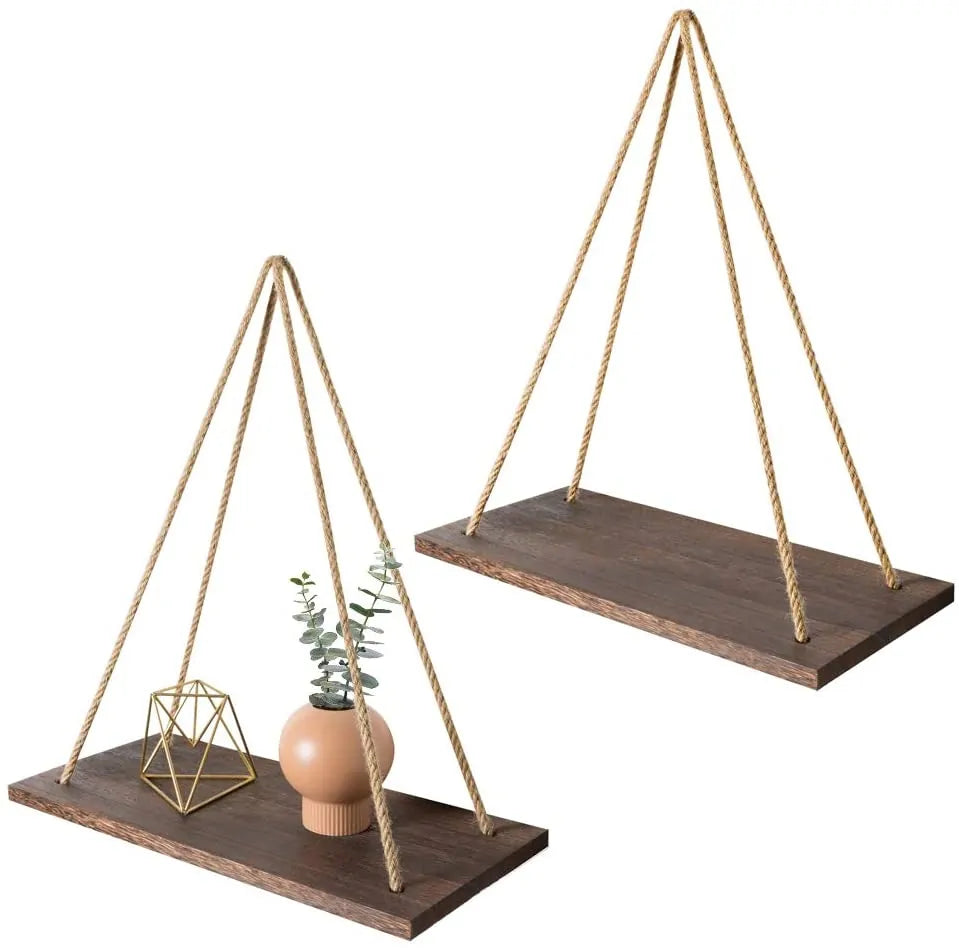 Chic Wooden Hanging Shelves