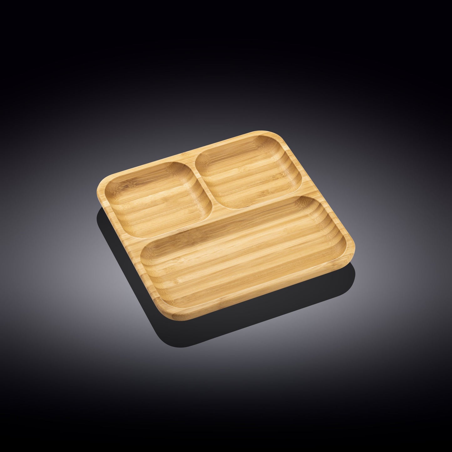 Bamboo Square Divided Dish 8.5" inch X 8.5" inch