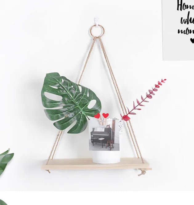 Chic Wooden Hanging Shelves