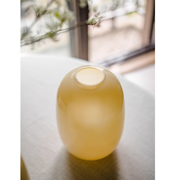 Modern Glass Vase in Yellow