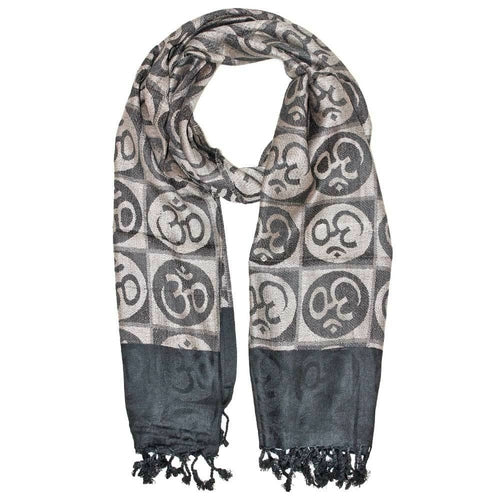 Om Meditation Symbol Handwoven Tassel Scarf