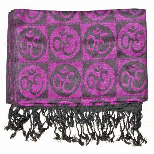 Om Meditation Symbol Handwoven Tassel Scarf