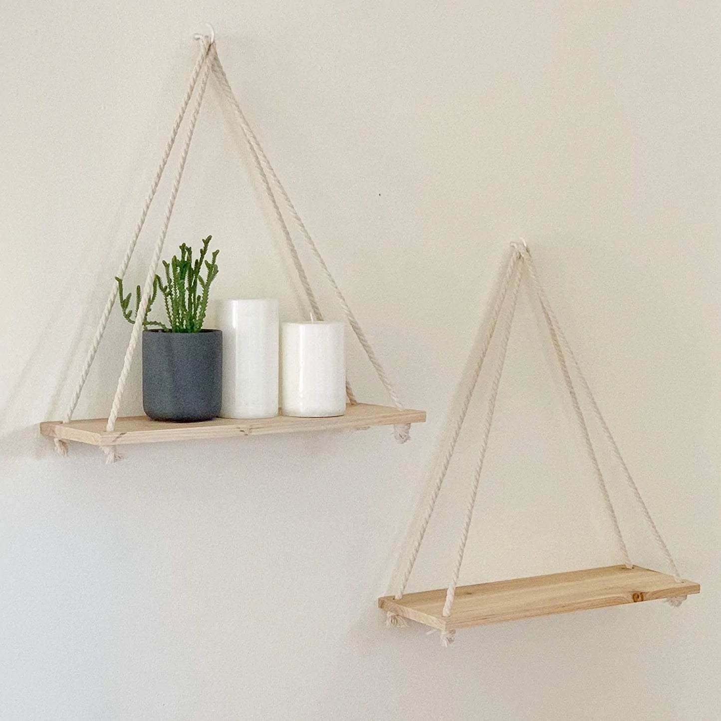 Chic Wooden Hanging Shelves