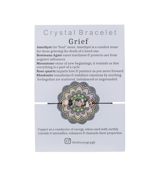 Grief crystal bracelet with an affirmation