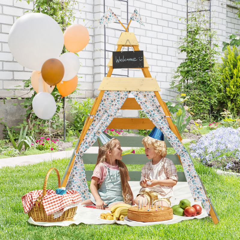 Triangle Hideaway Playhouse with Removable Chalkboard for Indoor and