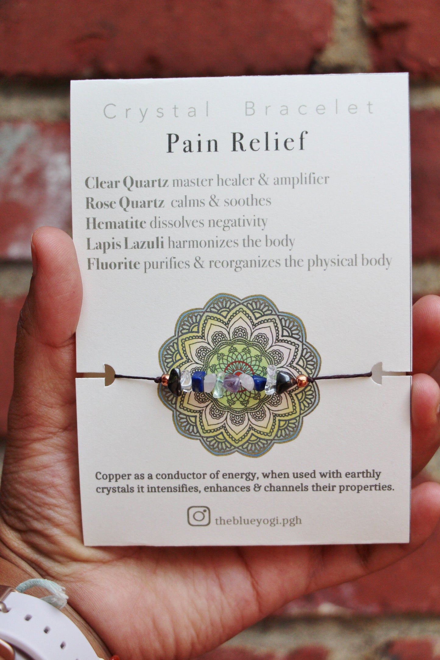 Pain Relief crystal bracelet anklet Eco friendly and sustainable Tie