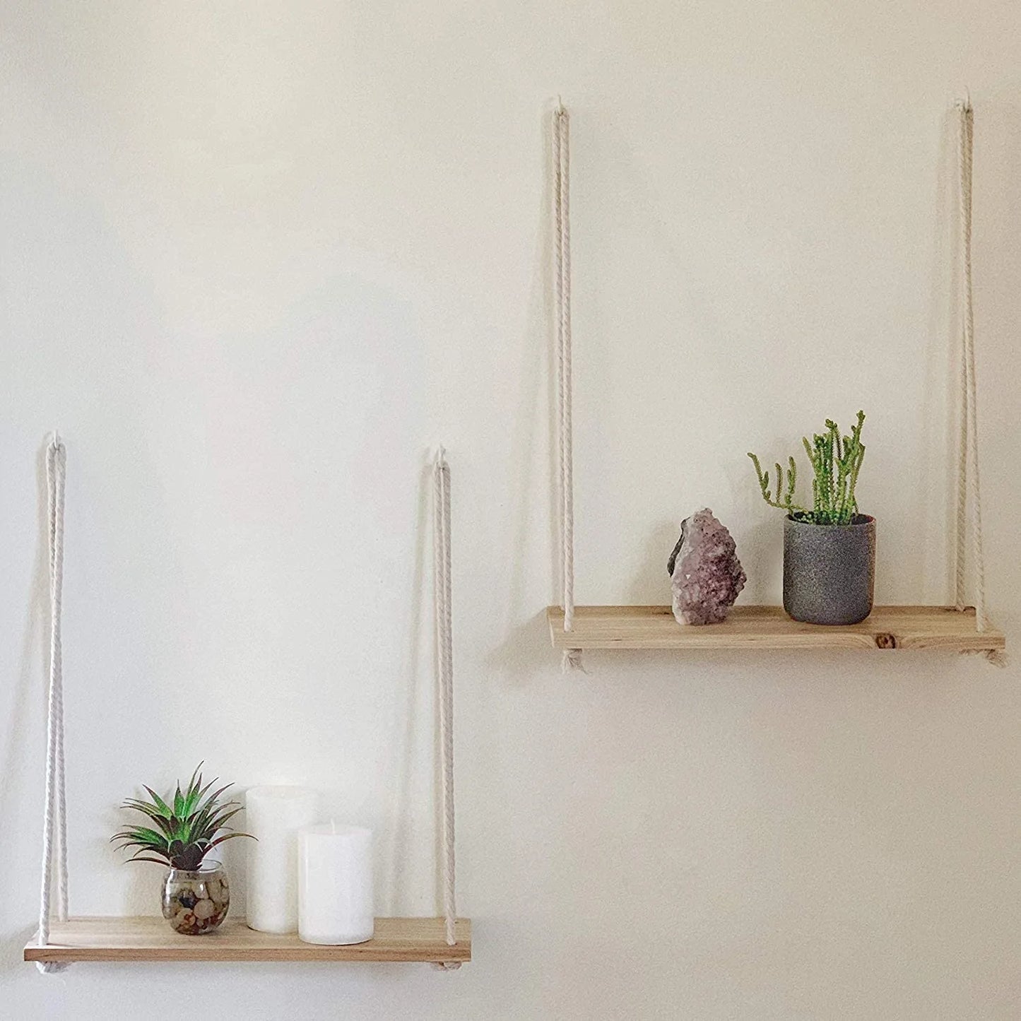 Chic Wooden Hanging Shelves